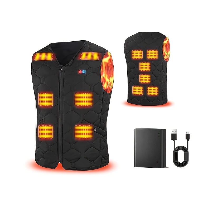 TEMU Essential For Winter, This Heated Jacket And Vest Combo Is Lightweight And Features Electric Heating. Unisex Thermal Used Indoors Or Outdoors,