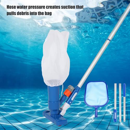 swimming pool spa jet vacuum cleaner with brush with 3section pole for above ground inflatable pool hot tub pond spa lake and fountain