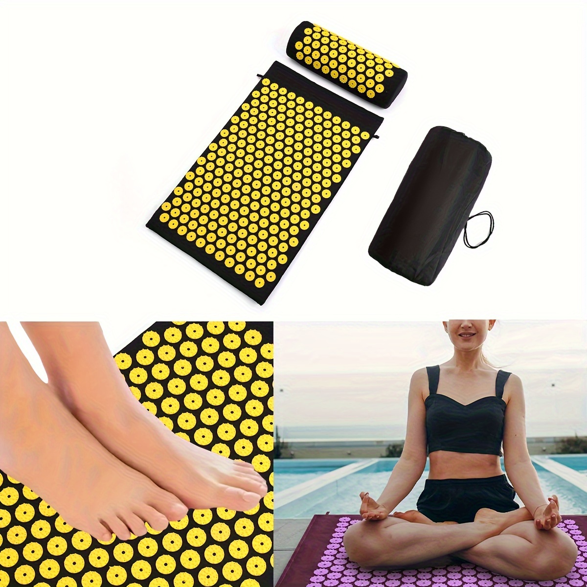 

3pcs/set Yoga Mat, Pillow, And Storage Bag