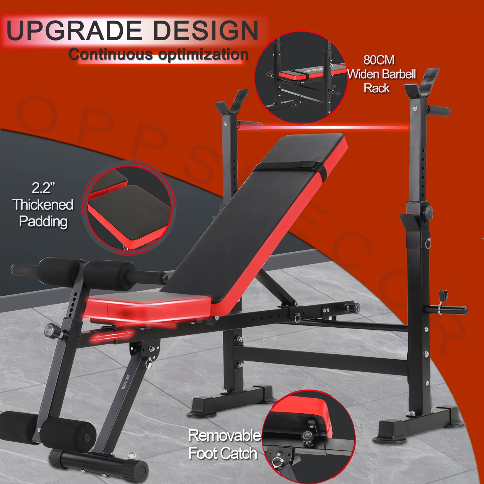 3s Fast Folding 8 in 1 Foldable Weight Bench Set Squat Rack - Temu