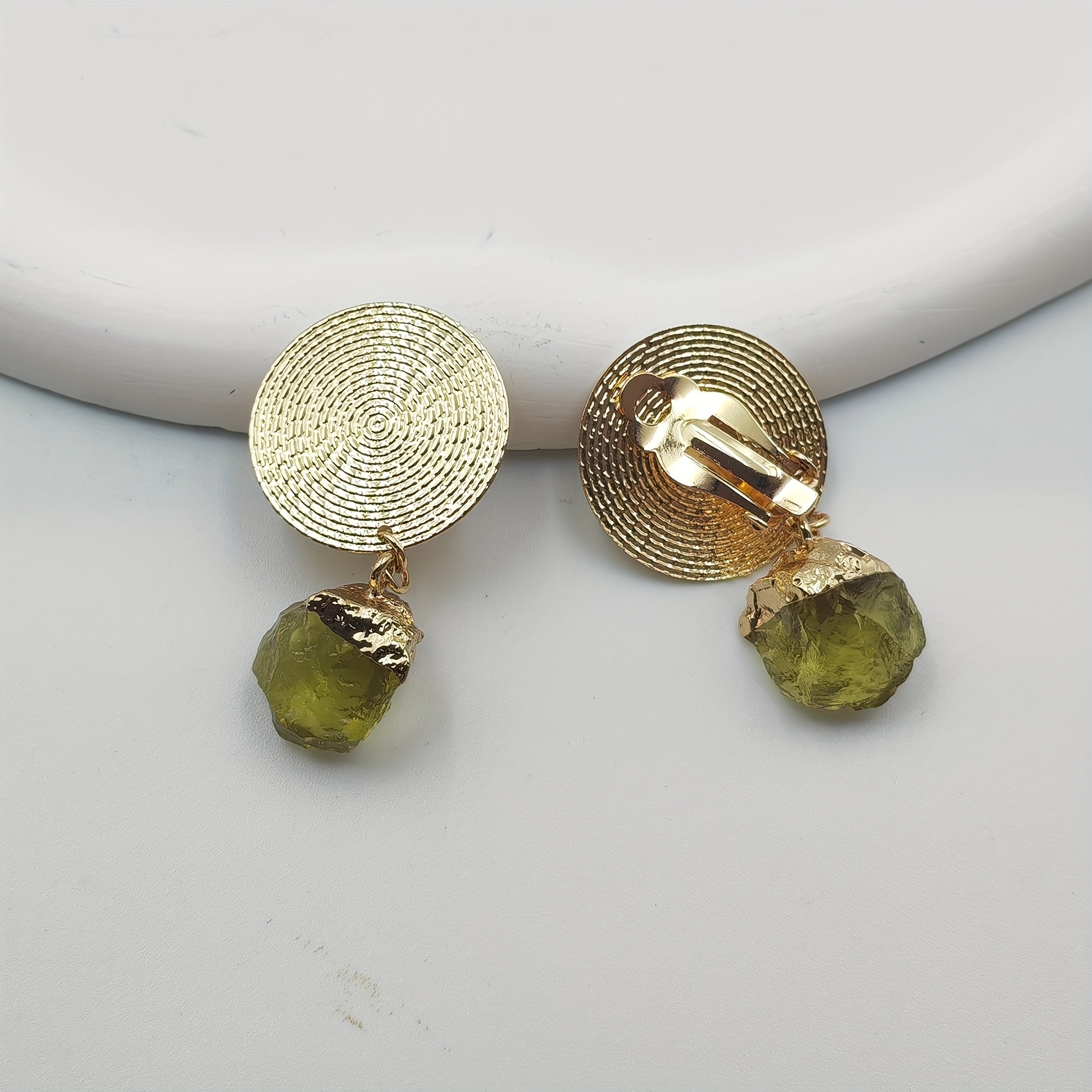 Fashionable Irregular Resin Block Ear Cuff Earrings