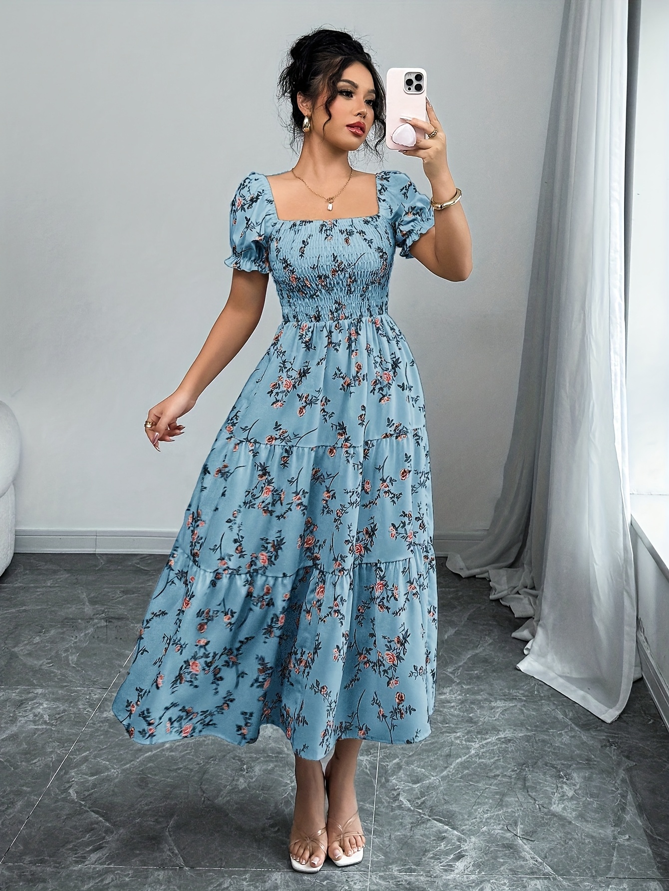 chinese dress ladies New Off-Shoulder Short-Sleeved Dress Fashion Summer Slimming A-Line Dresses Casual Holiday Beach Dress For Womens Clothing main image 1
