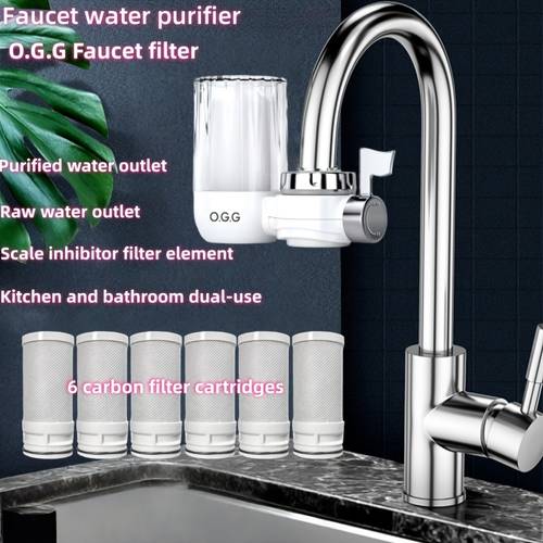 water filter purifier 1200 liter long lasting filtration system uses adsorption materials to reduce content and discoloration impurities suitable for standard faucets 6