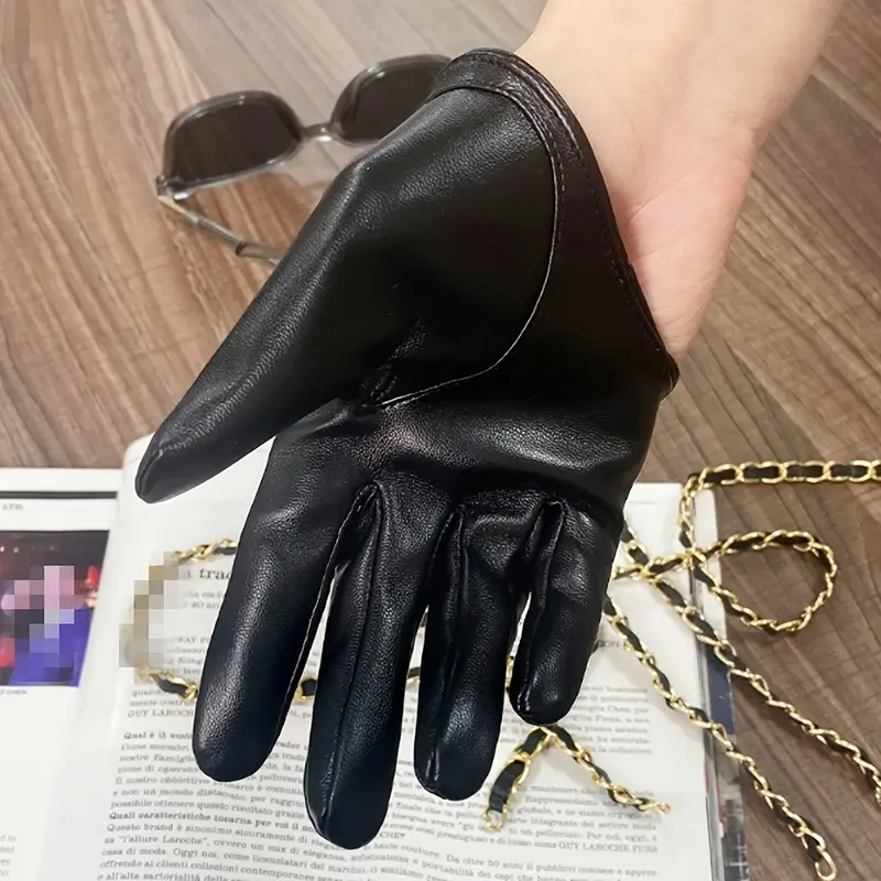 FIORETTO Women's Fingerless Leather Gloves, Unlined Driving FIORETTO Women's Fingerless Leather Gloves, Unlined Driving