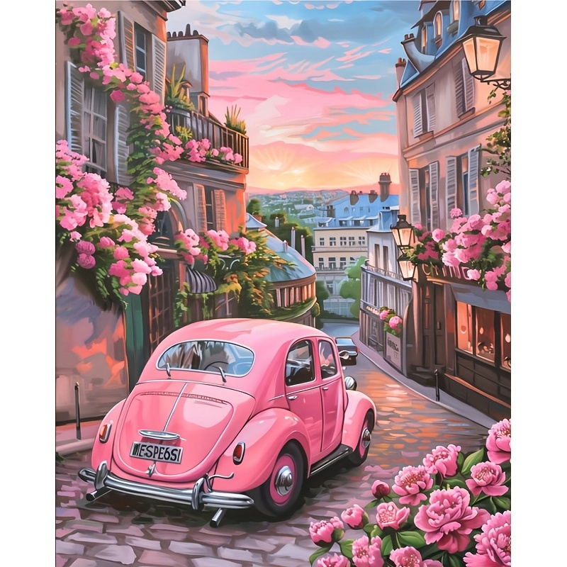 Image of Adult Digital Painting Kit - Pink , Perfect For Home Decor And Gifts, Diamond, Craft, Suitable For Home Wall Decoration, Craft And Home Decor Kit, Frameless Colorful Handmade Gift