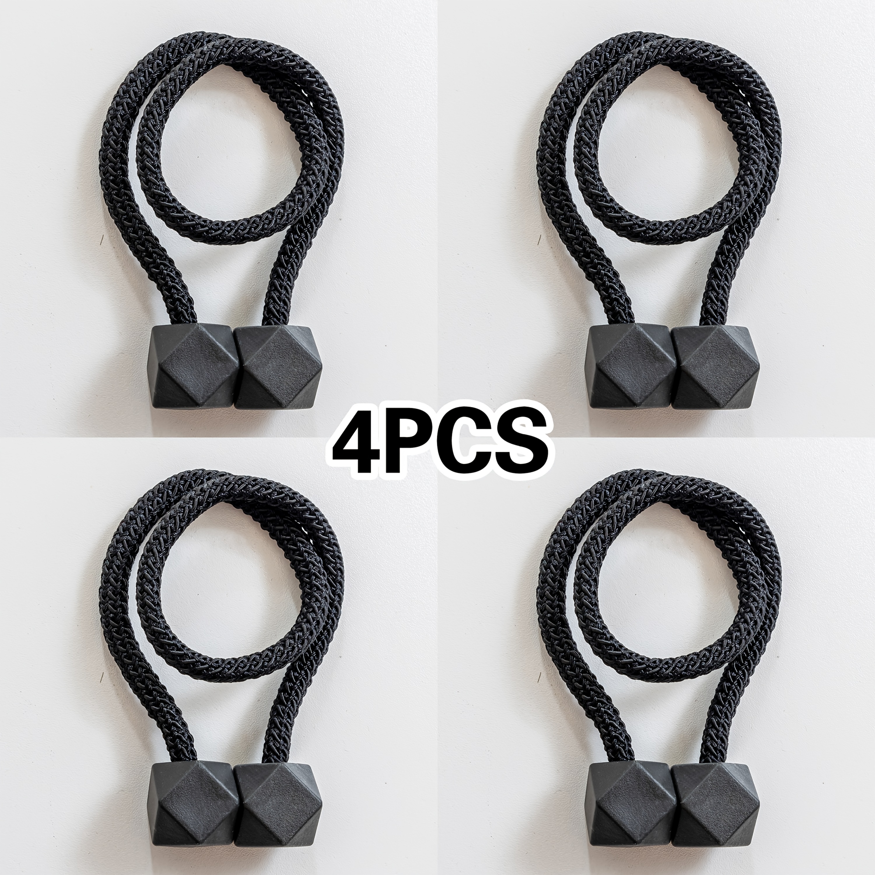 4pcs Modern Magnetic Curtain Tiebacks - Adjustable, For Bedroom & Living Room Decor
