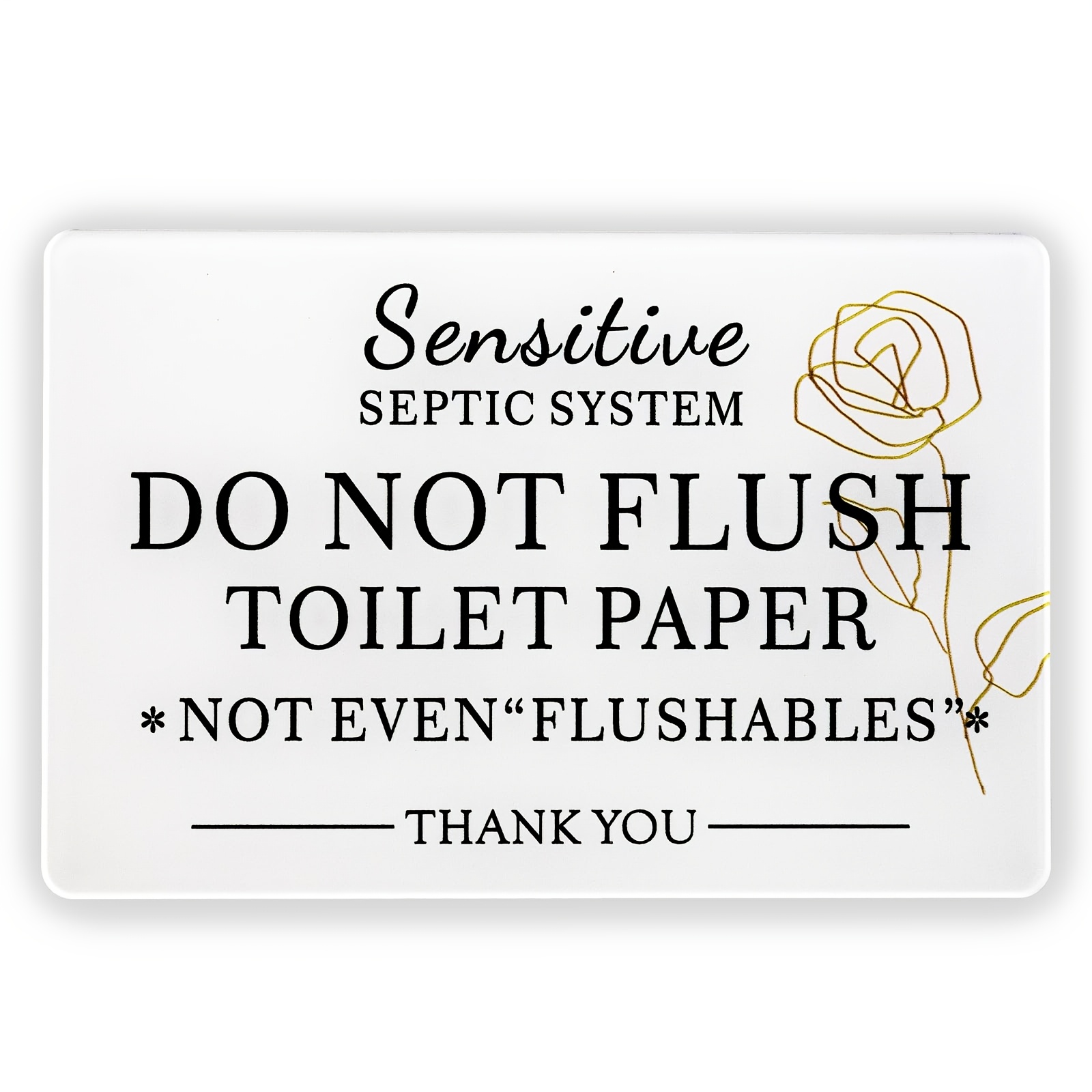 TEMU Panneau 2D plat "Ne pas " - Convient pour panneau d'étiquette de toilettes avec septique, Ne pas toilette, Décoration d'intérieur en acrylique ,