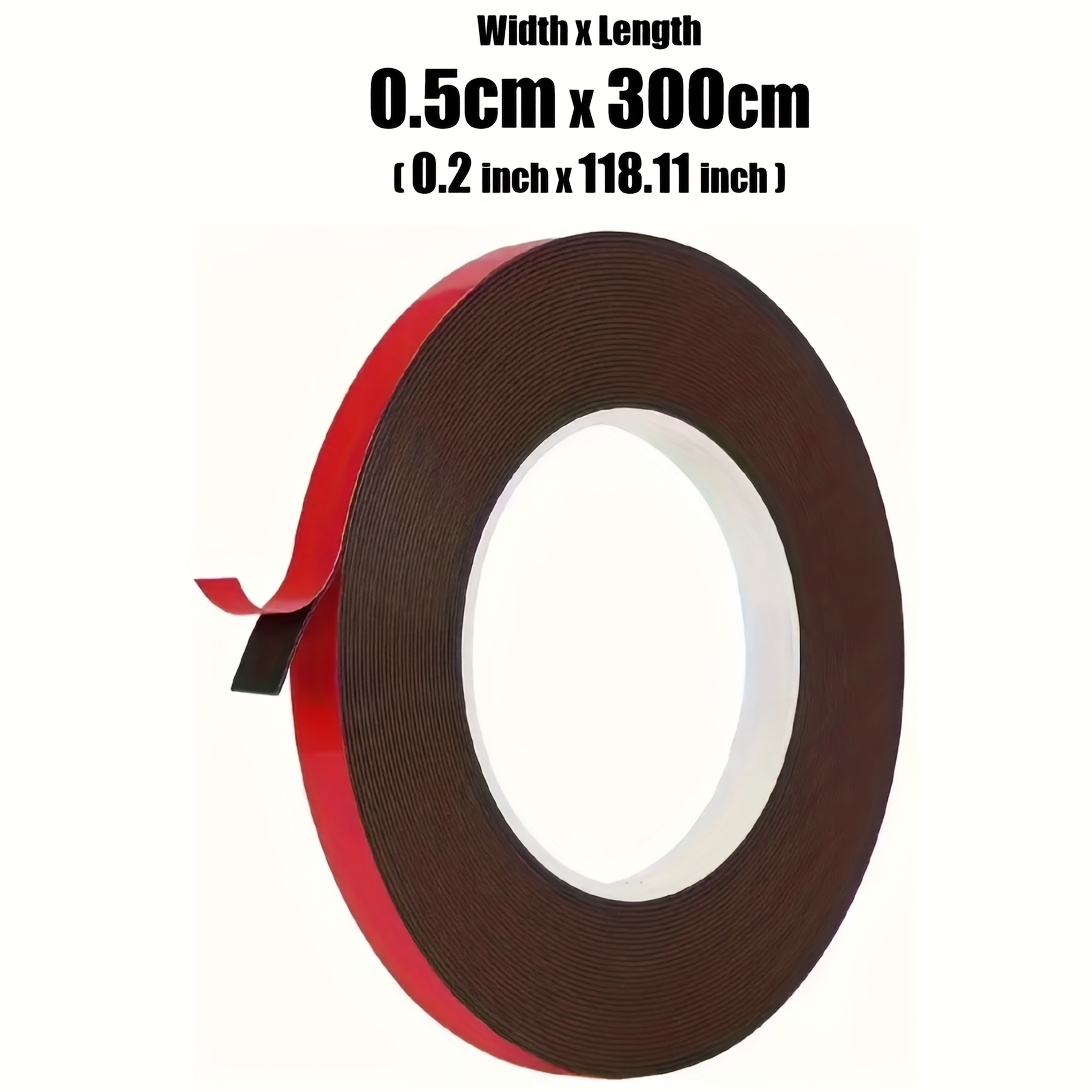 TEMU Premium 300cm Super Strong Double Sided Adhesive Foam Tape, Heavy Duty Molding Tape, Multipurpose For Car, Automotive, Led Strip Lights, Office