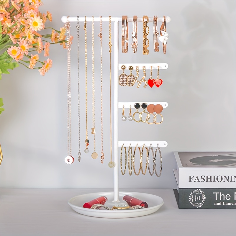 1pc An Earring Holder A Tray, A Necklace Stand, And A Jewelry Organizer For A Makeup Table