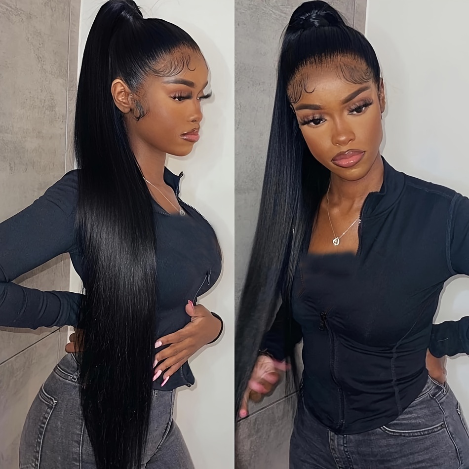 360 Full Lace Front Wigs Made From Human Hair With 200% Density, Straight Texture, Pre-plucked And Featuring Baby Hair. Wigs For Women Into Ponytails Or Buns, Making Them Ideal For Travel, Vacations