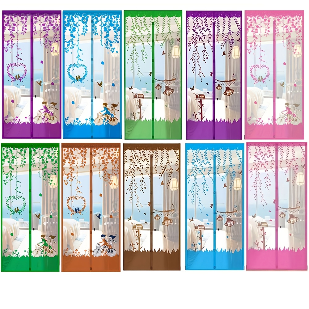 Image of Random Color And Design, Magnetic Screen Door, Heavy-duty Self-sealing Mesh Barrier, Insect-proof, Pet-proof, Sizes: 35.43" X 83", 39.37" X 83