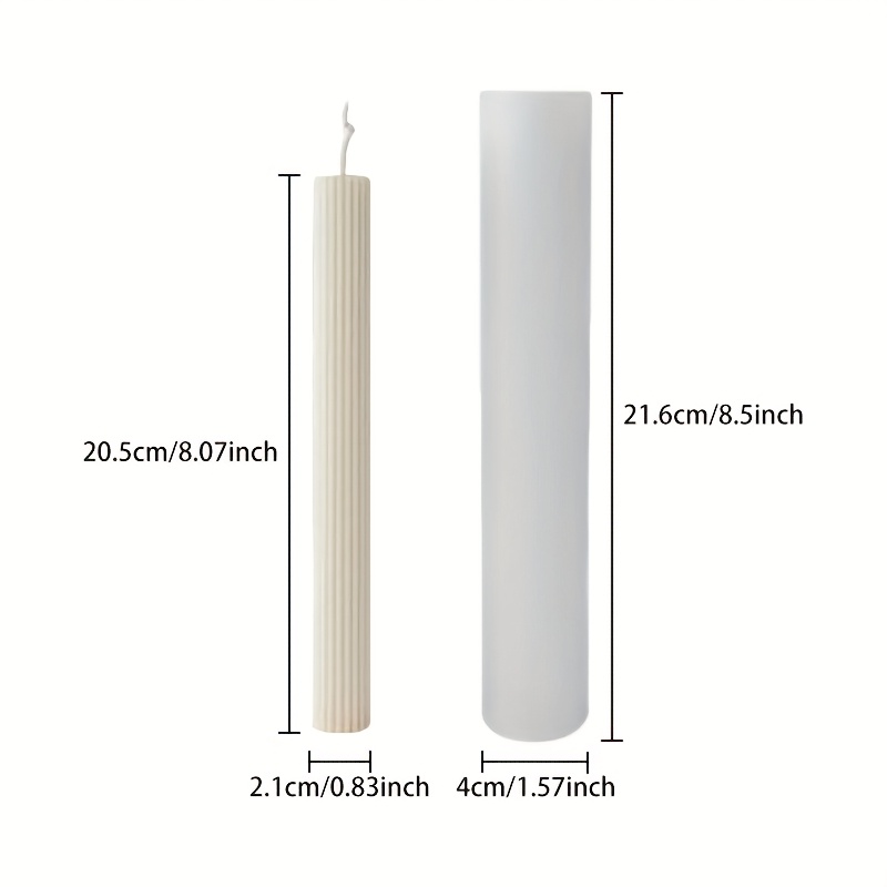 TEMU European-style Fine Striped Long Stick Candle Molds For Making Decorative Candles, Atmosphere Dinner Candles And Holiday Candles