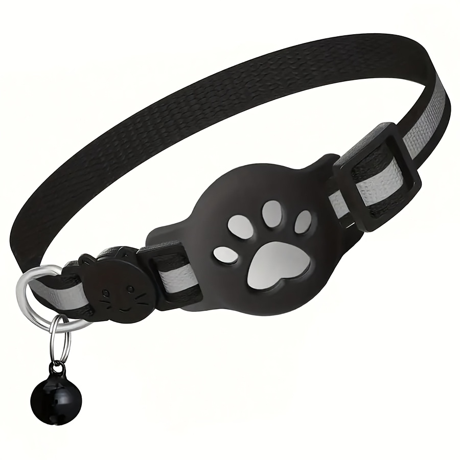 Image of 1pc Airtag Cat Collar And Reflective Stripes, Adjustable 7.48-12.59in Breakaway Design, Abs , Pet Supplies, Gifts, Without Battery (excluding Locator Casing)