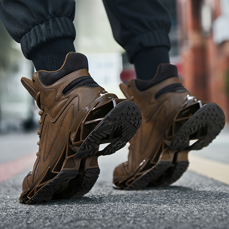 Men'S Exclusive Design Blade Sole Sneakers: Featuring a Physical Blade Sole, Mechanical Cushioning, And Rebound Technology. Trendy Sports Shoes + Everyday High-Top Street Shoes. Made of Synthetic, Easy to Clean, And Versatile for Various Settings