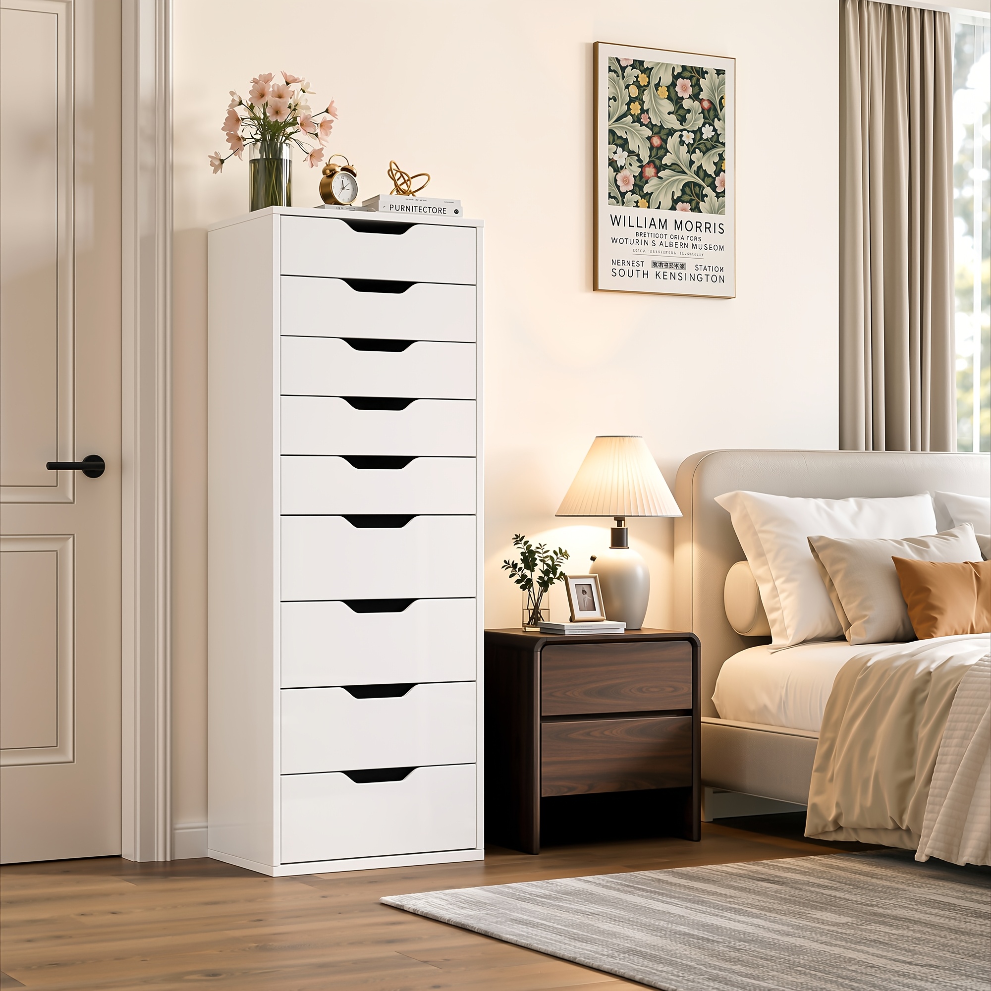 TEMU Kealive Chest Of Drawers, White Dresser Storage Cabinet For Living Room Badroom, Storage Drawer Units