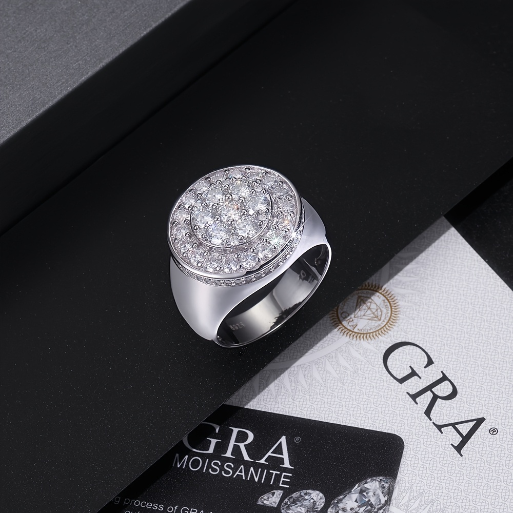 Women's Round Moissanite Ring with 18K Gold Plated S925, Elegant Design