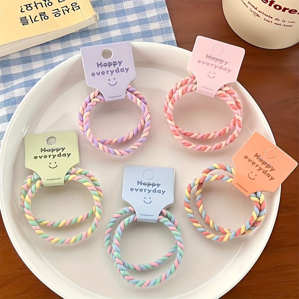 

5pcs Hair Ties Non Slip Ponytail Holders Loops For Women And Daily Use