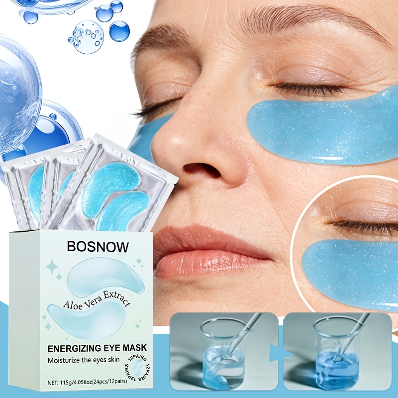 12pcs aloe vera eye mask, tightens and the delicate skin around ,  moisturizes, brightens the skin around , establishes barrier, and farewell  to and dullness. eye care, eye care - beauty & health - Temu