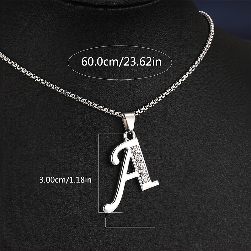 Silvery 26 English Letter Necklace, Fashion Decorative Necklace For Men And Women, Fashion Jewelry Accessory, Fashion Apparel Chain, Holiday Gift
