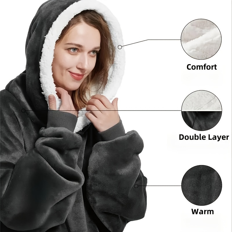 ultra soft oversized hoodie blanket with big   warm flannel sweatshirt for adults machine washable mixed colors contemporary style style movie theme details 4