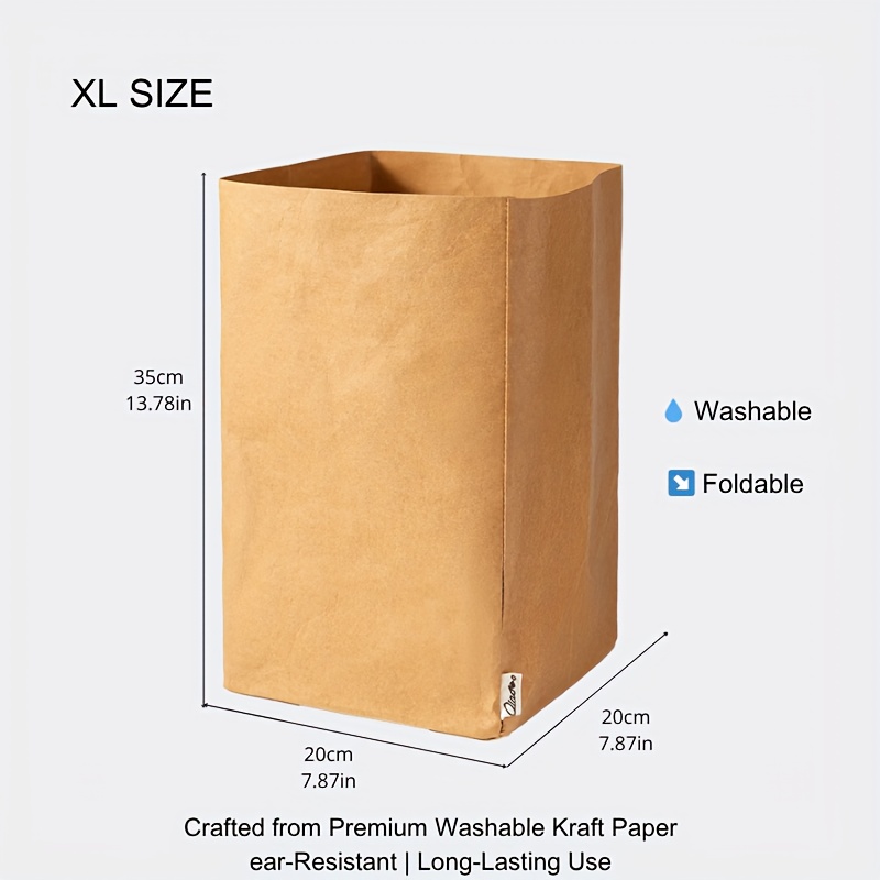 Image of Upgraded Thickened Tear-resistant Washable Paper Storage Bag - Organizer Suitable, Bathroom, Plants, Desktop | Pouch, Unisex For, Ideal For Travel, Crafts & Gift- ( Color)