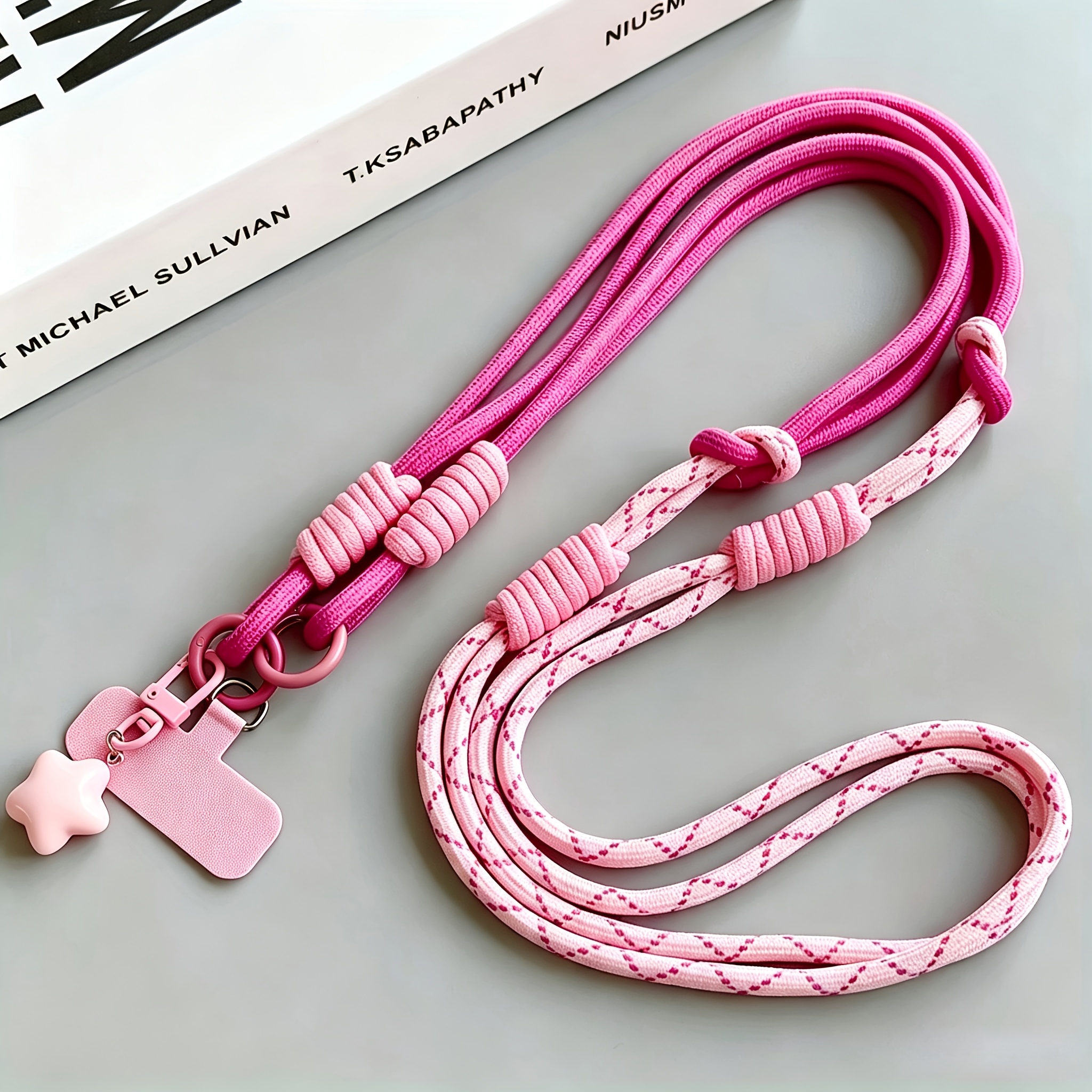 TEMU 1pc Long Crossbody Phone Lanyard With Star Charm, Crossbody Strap | Neck Strap | Wrist Strap | Hand Strap, Adjustable Anti-theft Color-block