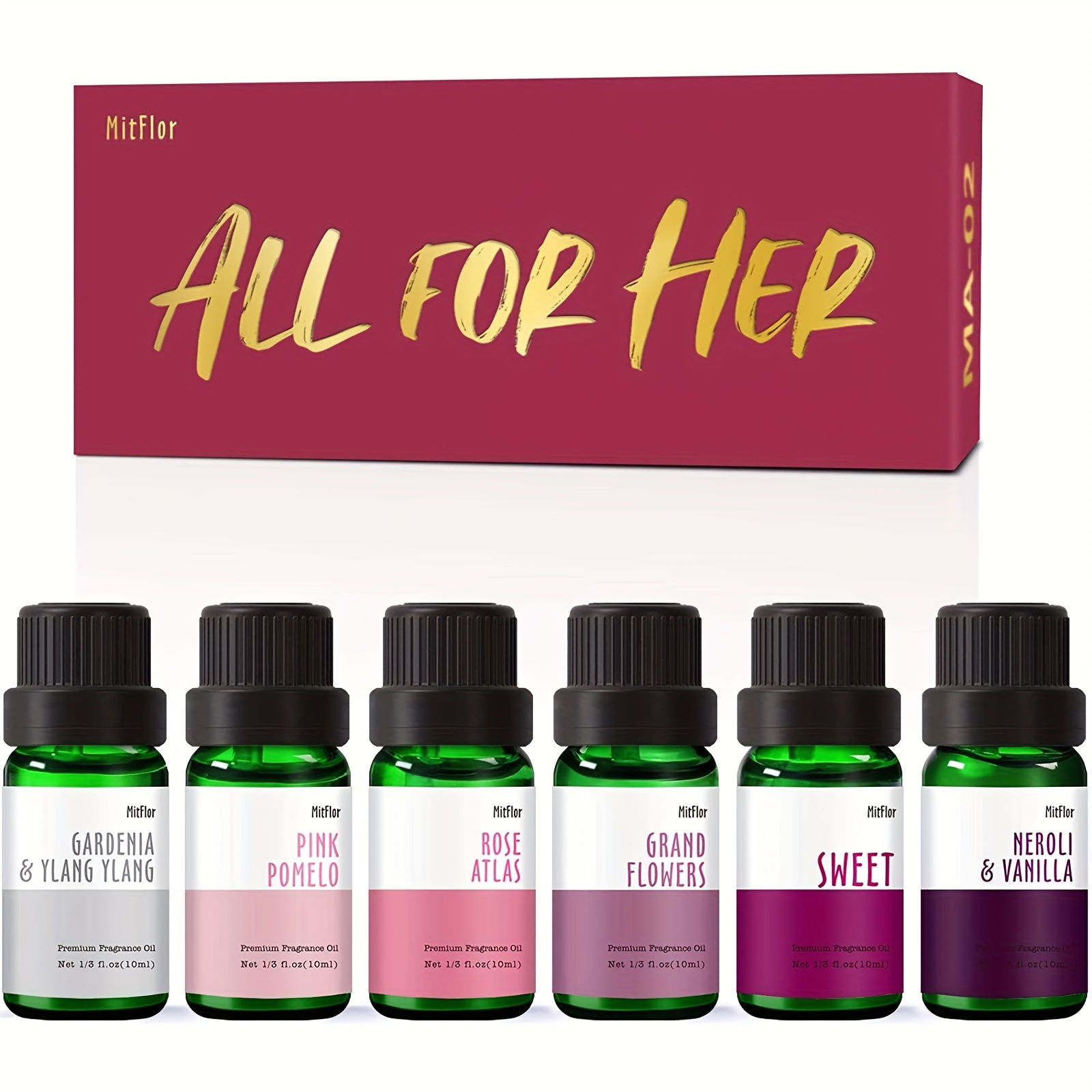 

Essential Oils, Mitflor Fragrance Oil Set For Ladies, 6x10ml, Perfume, Candle Making Scents, Aromatherapy Oils Gift Set For Day, & , Pink & More