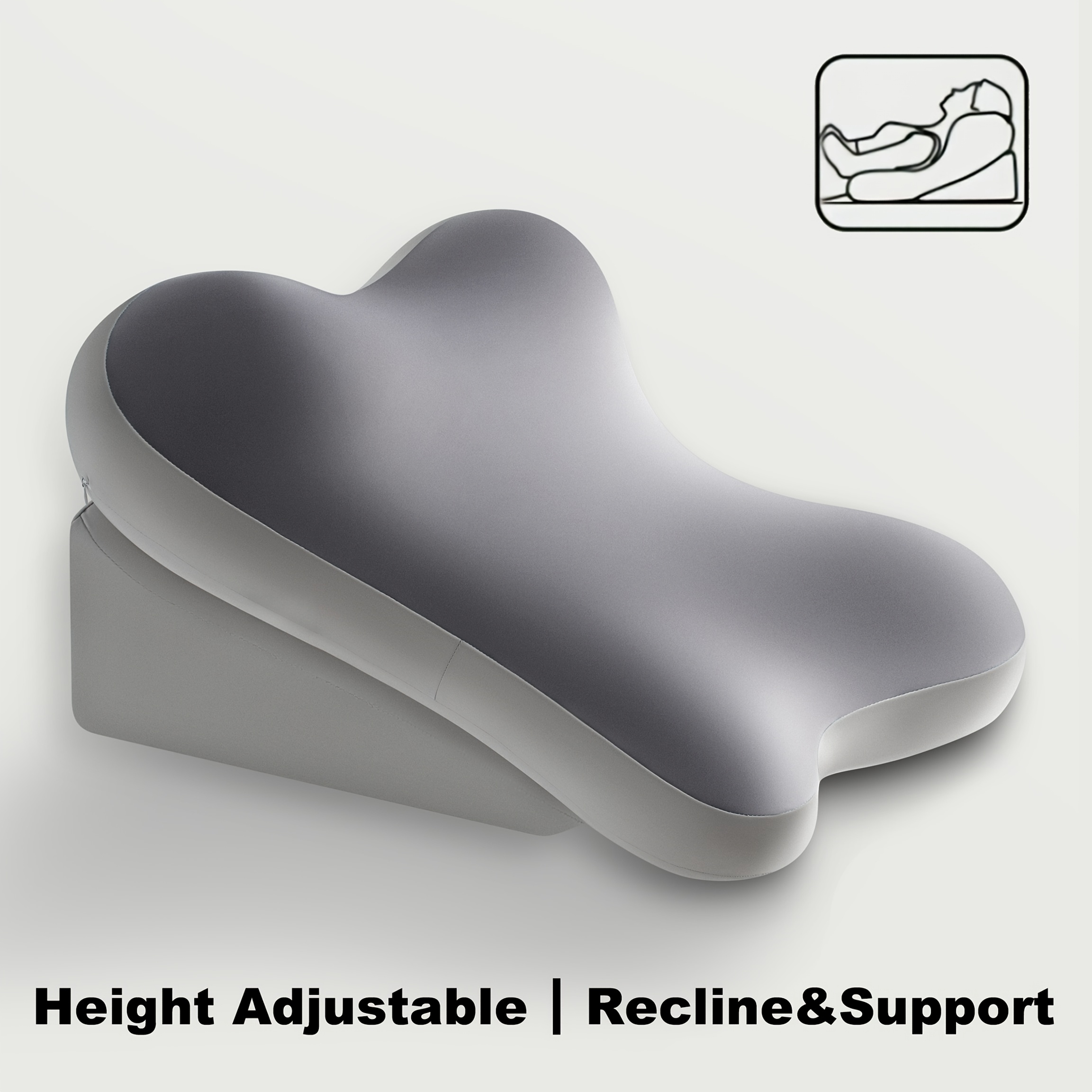 Memory Foam Reading Pillow, 2pcs Adjustable Bed Wedge Pillow For Backrest Support, Ergonomic Cushion For Sitting Up In Bed, Back Neck Lumbar Support For Gaming & Relaxing, Non-slip Design