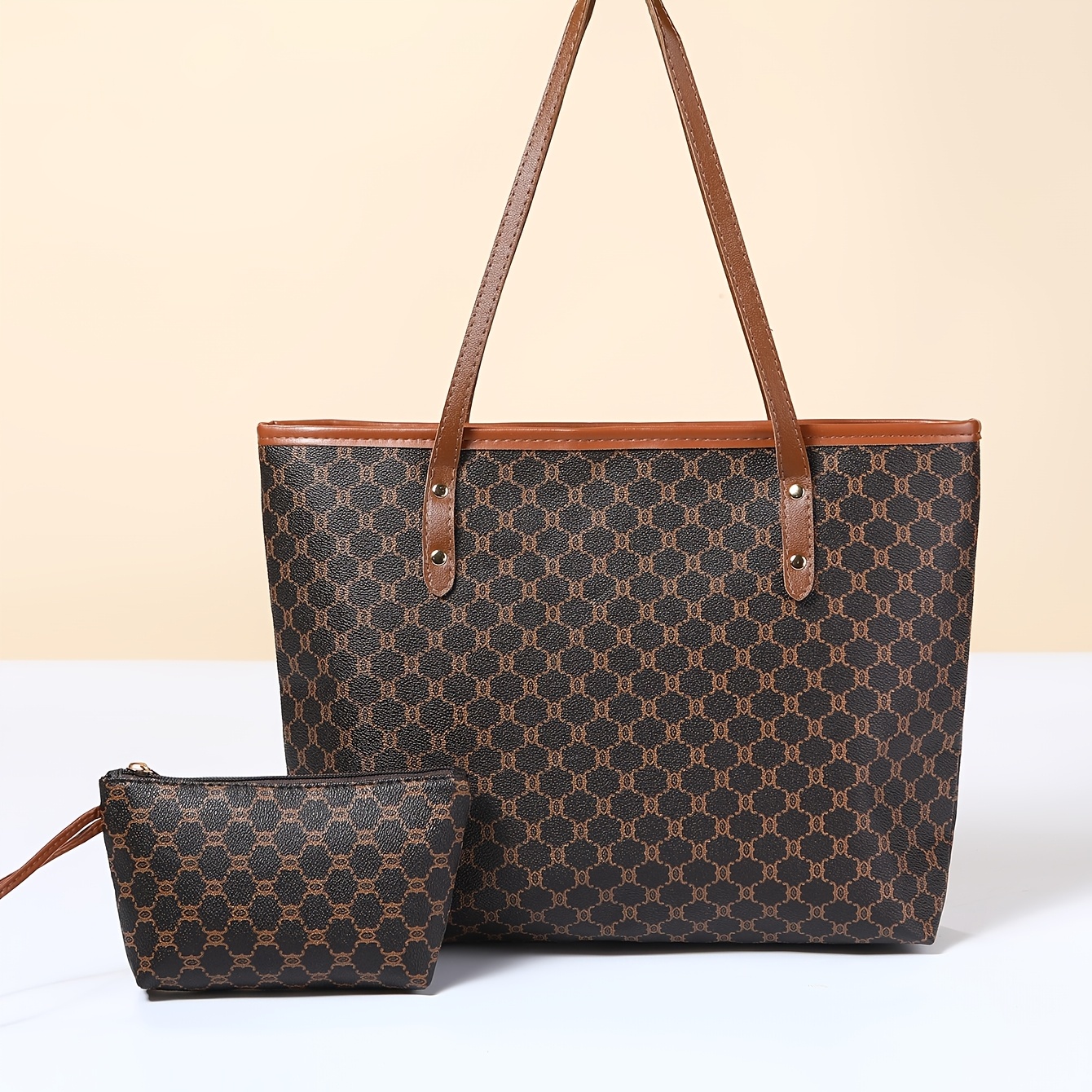 TEMU Women's Tote Bag, Mother And Bag, Fashionable Printed Bag, Suitable For Women's Shopping