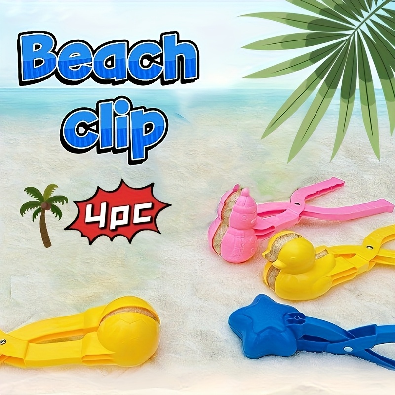 

4pcs Beach Clips, Spring And Summer Outdoor Molds, Beach, Sand Shaping Clips