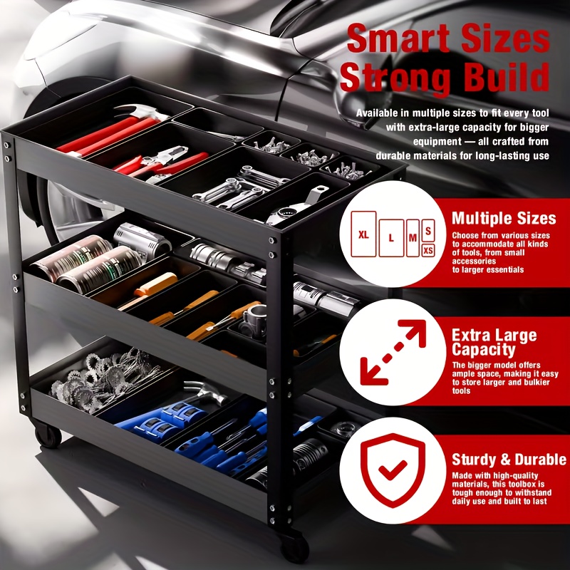 36pcs Tool Box Drawer Organizer Set, Suitable for Tool Boxes, Garage Tool Boxes, And Office Drawer Dividers, Tool Organizer Trays, Tool Box Organization And Storage, Tool Storage, Garage, Workshop Organization Tools, Free Combination Organizers