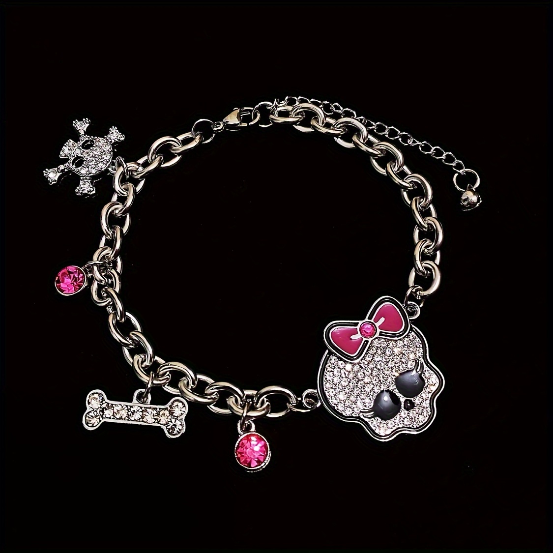 

Y2k Style Luxury & Skull Charm Bracelet - Alloy, Casual Decoration