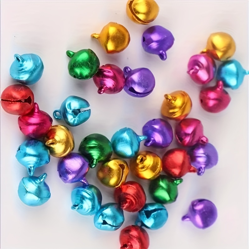 

50/100pcs 6/8/10/12mm Christmas Mixed Color Small Bells, Diy Bracelet Necklace Earring Accessories, Suitable For Christmas Tree, Christmas Gift Decoration, Pet Hanging Neck Bell Accessories