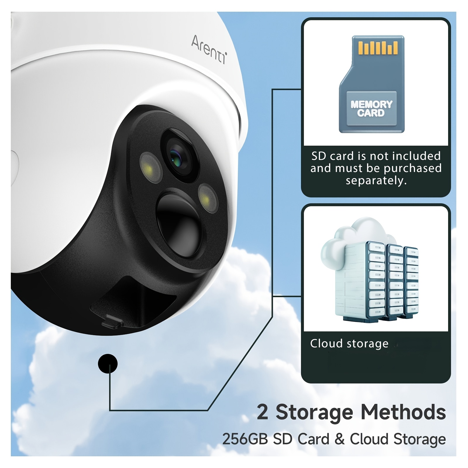 1pc 3MP Outdoor Solar-Powered Security Camera, 360° View Pan Tilt Home Surveillance, Color Night Vision, 2-Way Audio, AI Humanoid Motion Detection, IP65, 1296P FHD Video Recording For Home Safety, Outdoor Surveillance Camera, Durable Construction