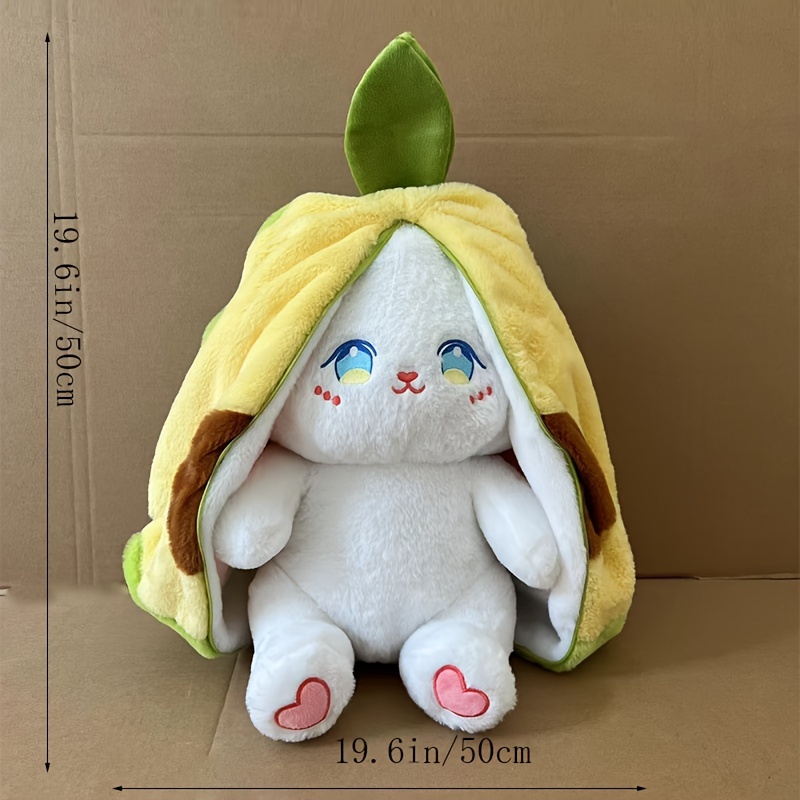 cuddly avocado bunny plush toy soft polyester sleeping pillow in   details 2