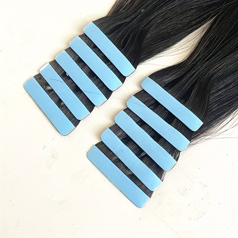 TEMU 10 pièces Extensions de Cheveux à Bandes Remy Cheveux Humains Invisibles Lisses Épaisses Extensions à Bandes Cheveux Humains