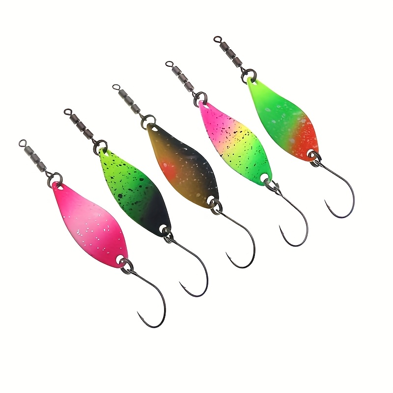 

5pcs/box Histolure Metal Jig Twisted Trout Fishing Spoon Lures, 2.3g 2.8g Artificial Spinner Hard Baits For Trout, Colors