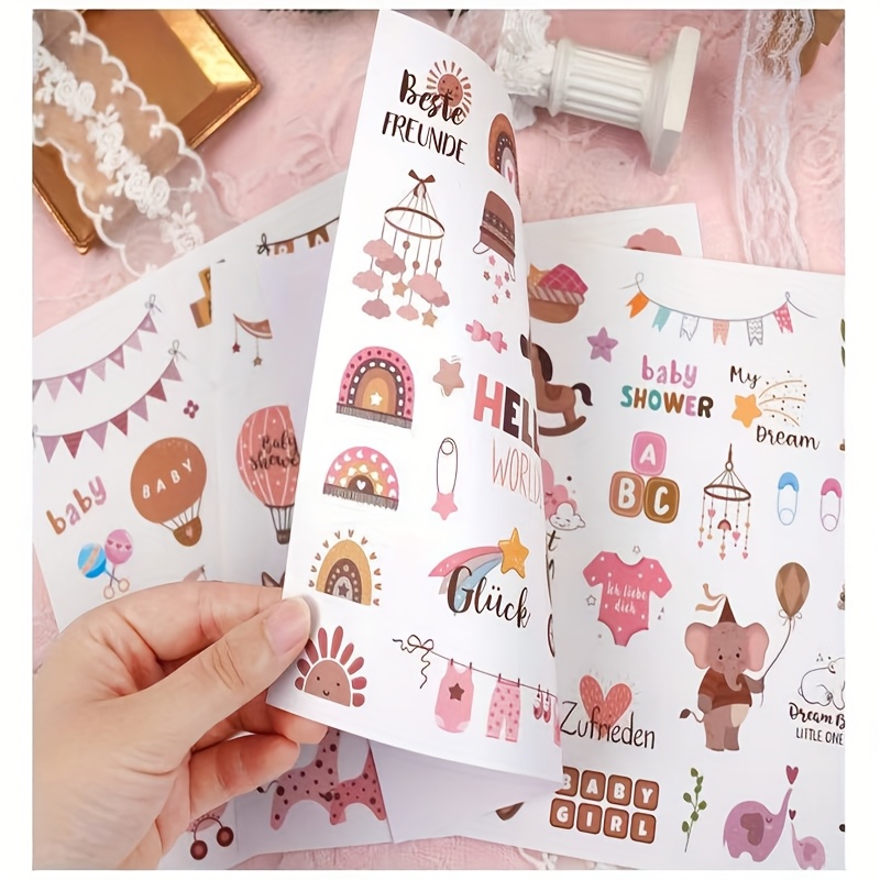 110pcs Bilingual German/English Multicolor Student Growth Commemorative Stickers