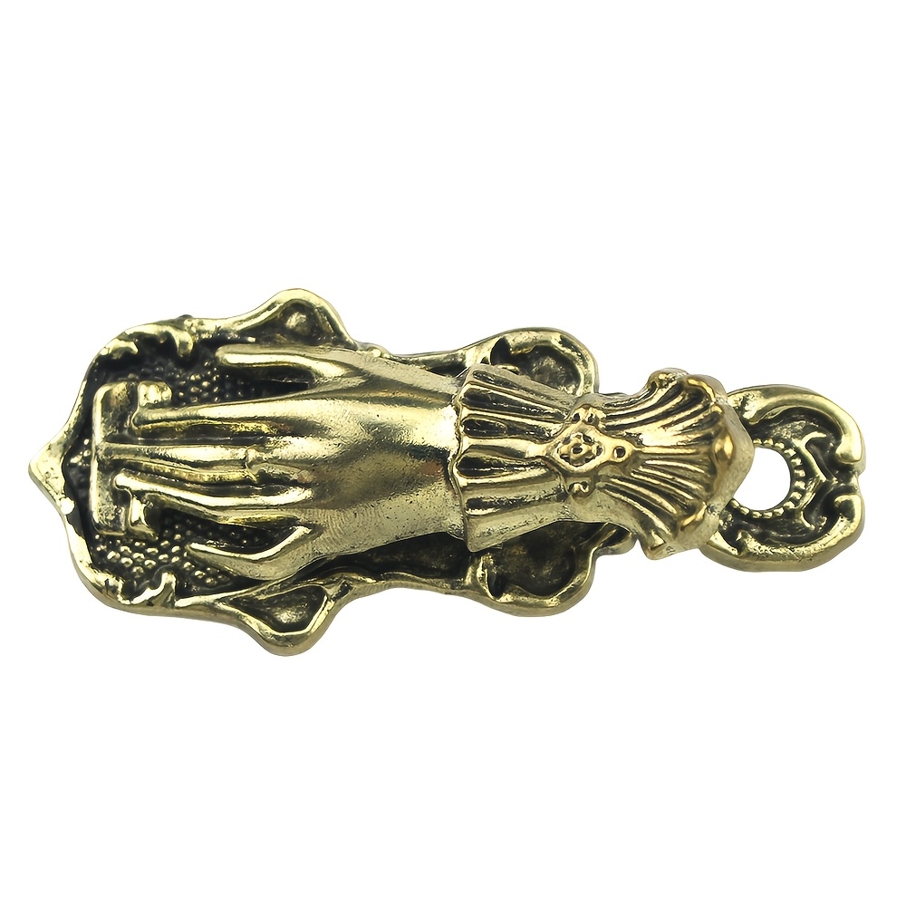 TEMU 1pc Vintage Distressed Alloy Palm-shaped Pendant, Optional, Exquisite Relief Texture Craft, Self-contained Hanging Hole Design. Suitable For