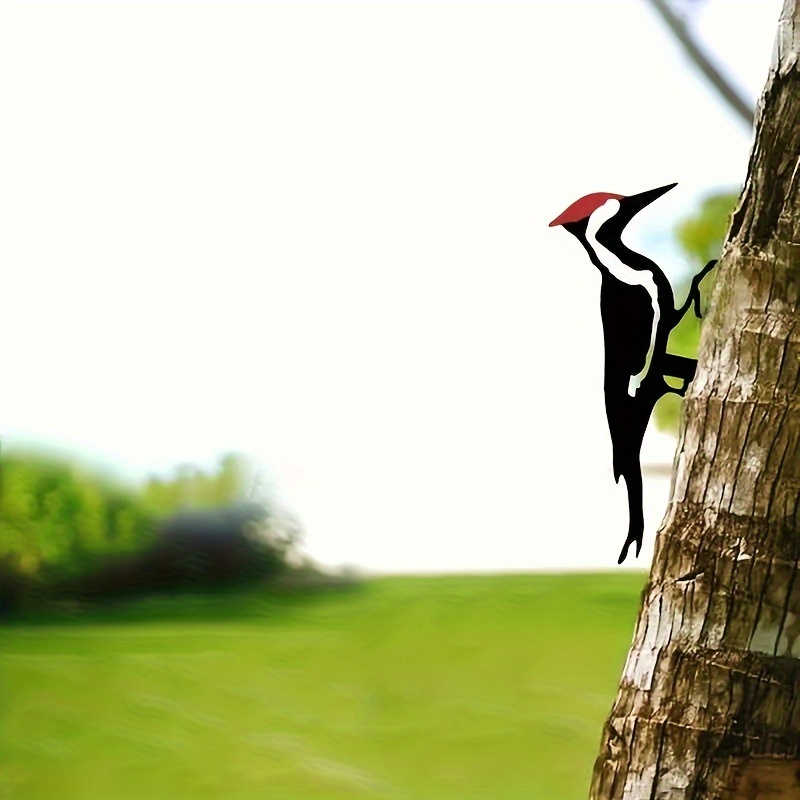 

1pc, Woodpecker Steel Silhouette Metal Wall Art On Tree Branches - Perfect For Birthday, Housewarming Gifts & Outdoor Decoration