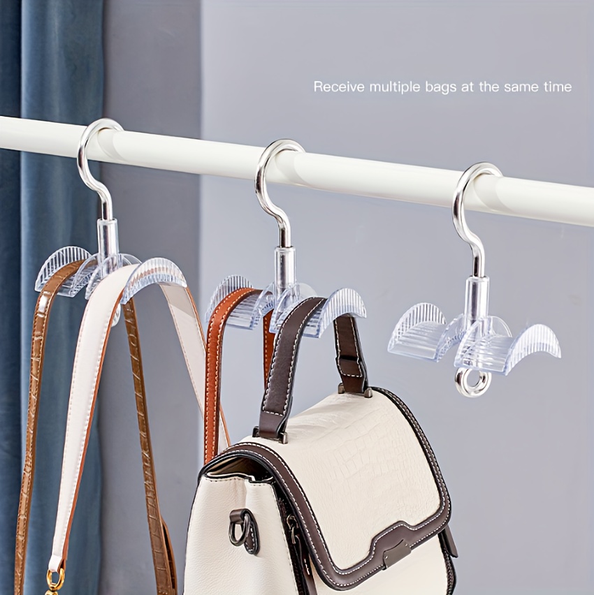 360° Rotatable Bag Hanger - Durable Plastic, No-Deformation Hook for Ties, Belts, Backpacks & Fashion Accessories details 0