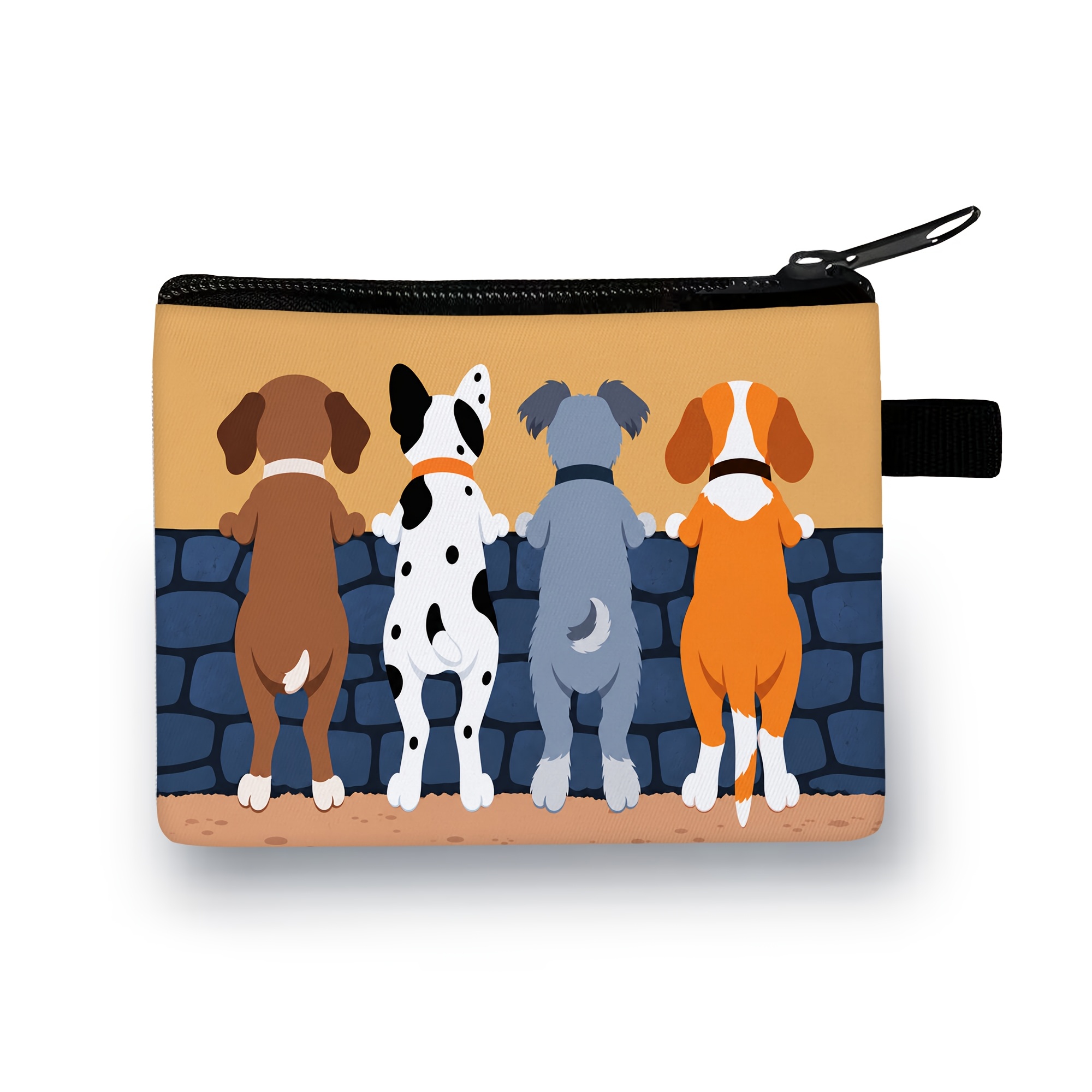 TEMU para mujer, billetera pequeña con estampado de perros, organizador de llaves, , auriculares y artículos pequeños