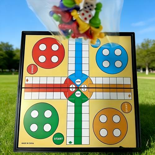 portable ludo chess game portable flying chess game 16 chess pieces and 1 dice and 1 foldable chessboard multiplayer interactive tabletop ideal for travel parties christmas birthdays thanksgiving and new years gifts