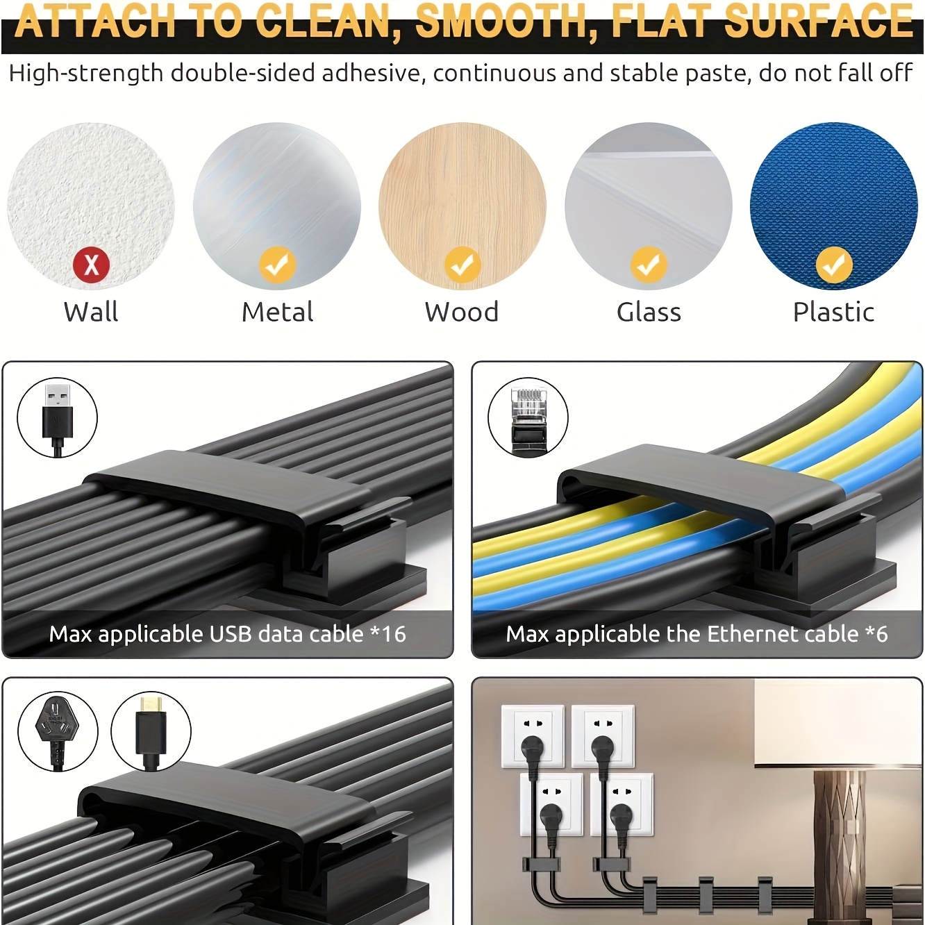 151 cable management organizer kit 3 cable sleeves 9 wall cable tie mounts 100 fastening cable ties 20 tie mount clips multi purpose cord organizers 10 t type straps Product details 5