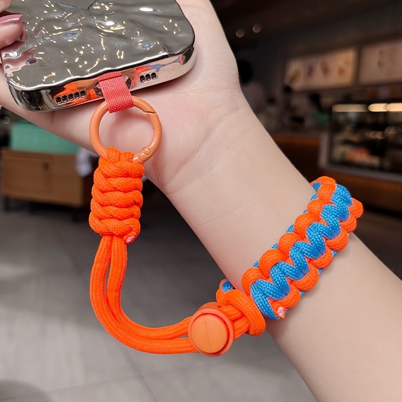 

Fashionable Adjustable Wrist Braided Phone Lanyard - Short, Polyester Material For Outdoor Sports & Electronic Accessories