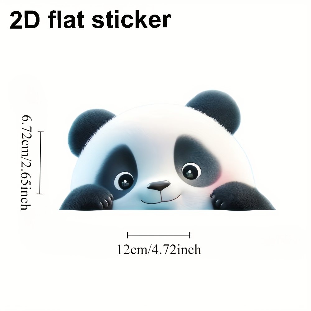 TEMU 3 stuks Panda Thema Vinyl Stickers | 2D Plat voor Auto's, Laptops, Waterflessen, Trucks, Mobiele Telefoons, Tablets, Motorfietsen, Vans, SUV's,