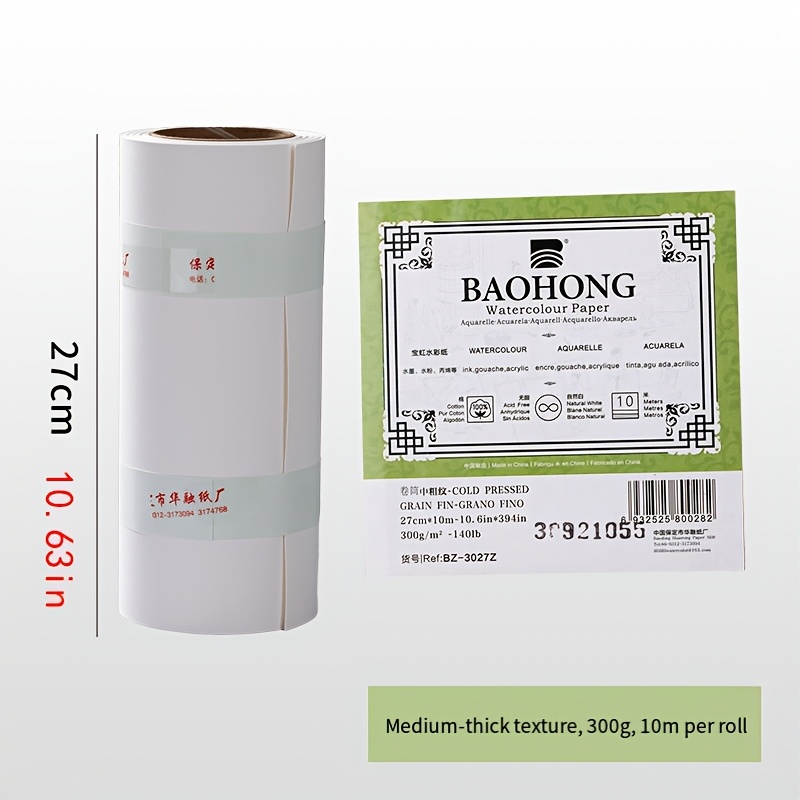   cotton100 watercolor paper 10 meter roll acid free neutral   for studio teaching outdoor sketching indoor creation illustration hand painting comic drawing and greeting card making