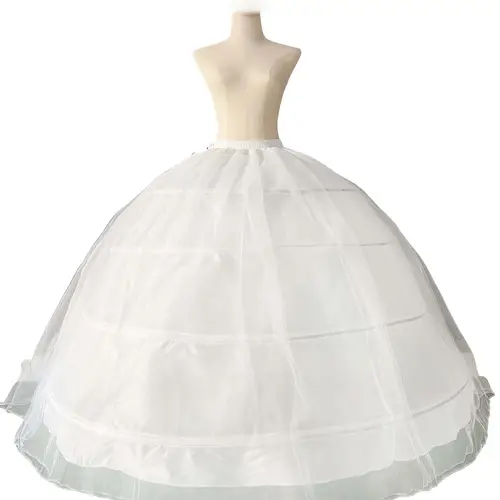 1pc extra large super fluffy 4 hoop double layer tulle wedding dress petticoat underskirt for bridal gowns romantic hand wash only polyester spandex blend wedding dresses for bride