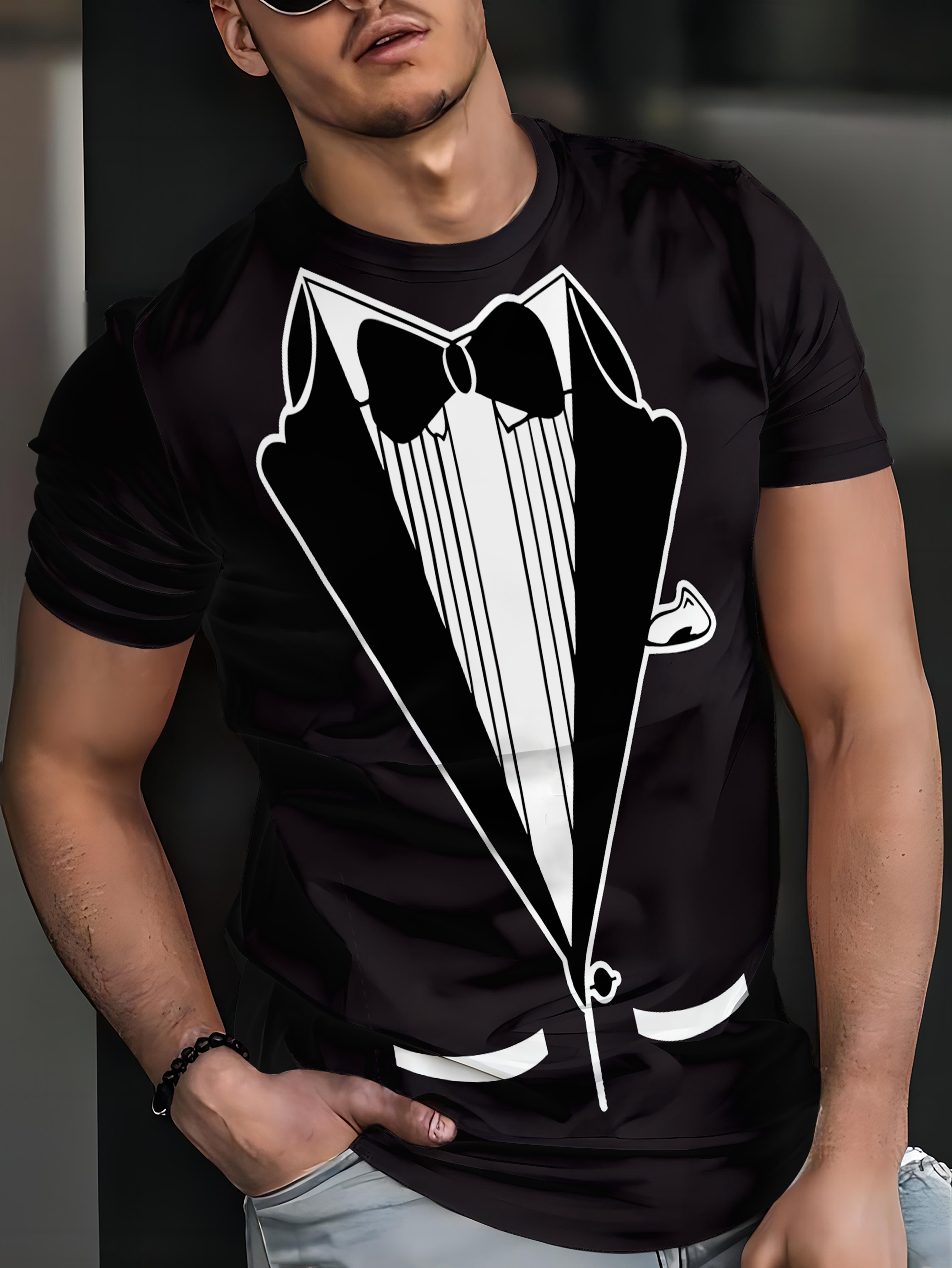 European and American *'s * Two-Piece Suit Bow Tie Summer T-Shirt,  Breathable and Comfortable 3* Print *'s Fashion * Style Round Neck Mesh  Fabric ..., image size:800x1066