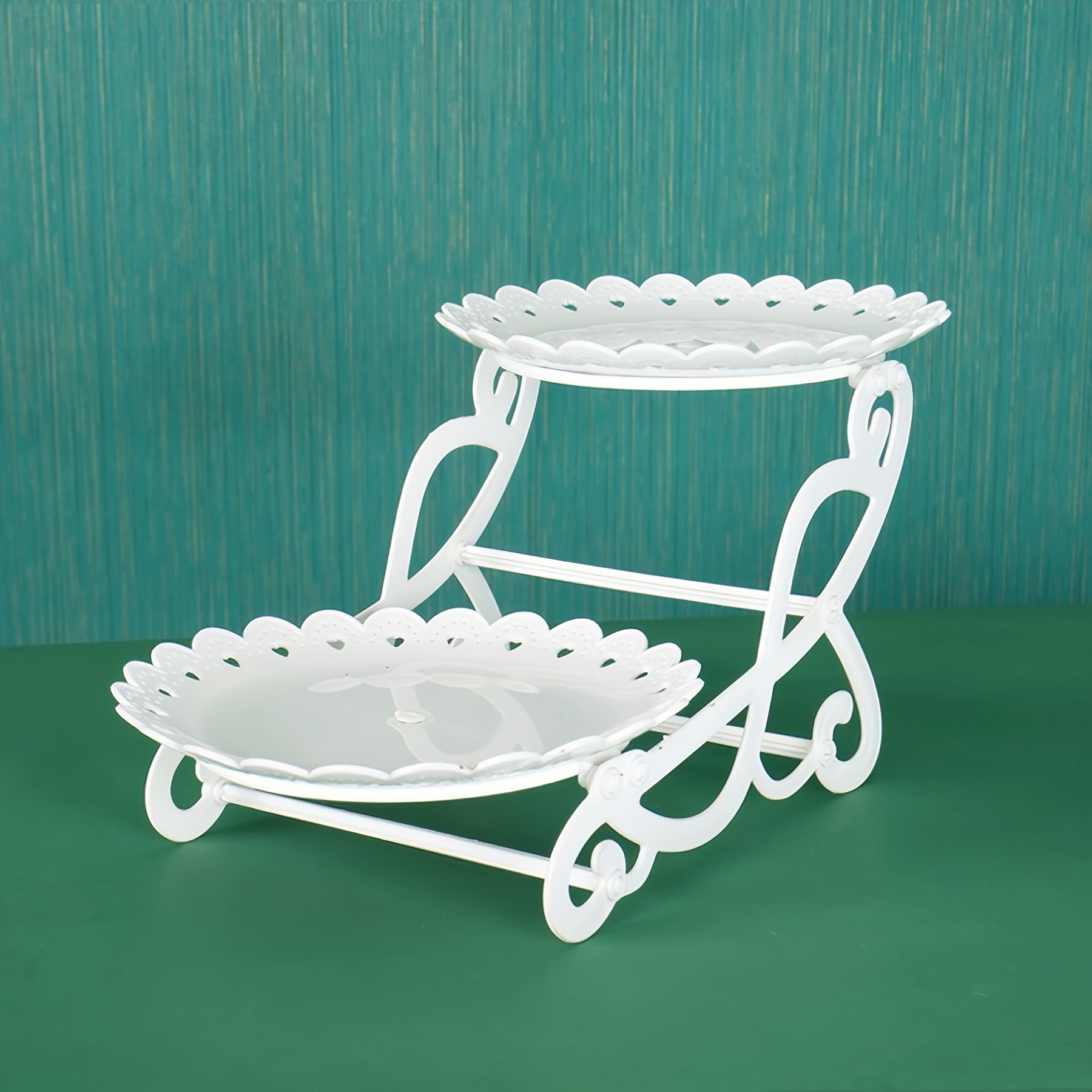 

space-saving" Elegant Multi-tier Plastic Fruit & Cake Stand - Perfect For Living Room Coffee Table, Dessert Display Tray